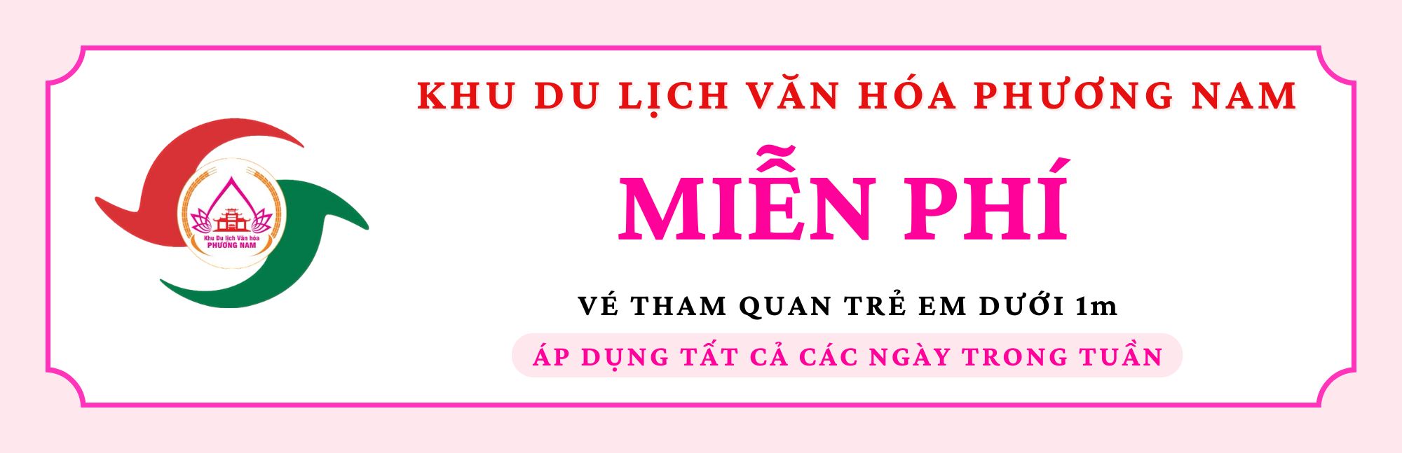 Vé tham quan trẻ em dưới 1m